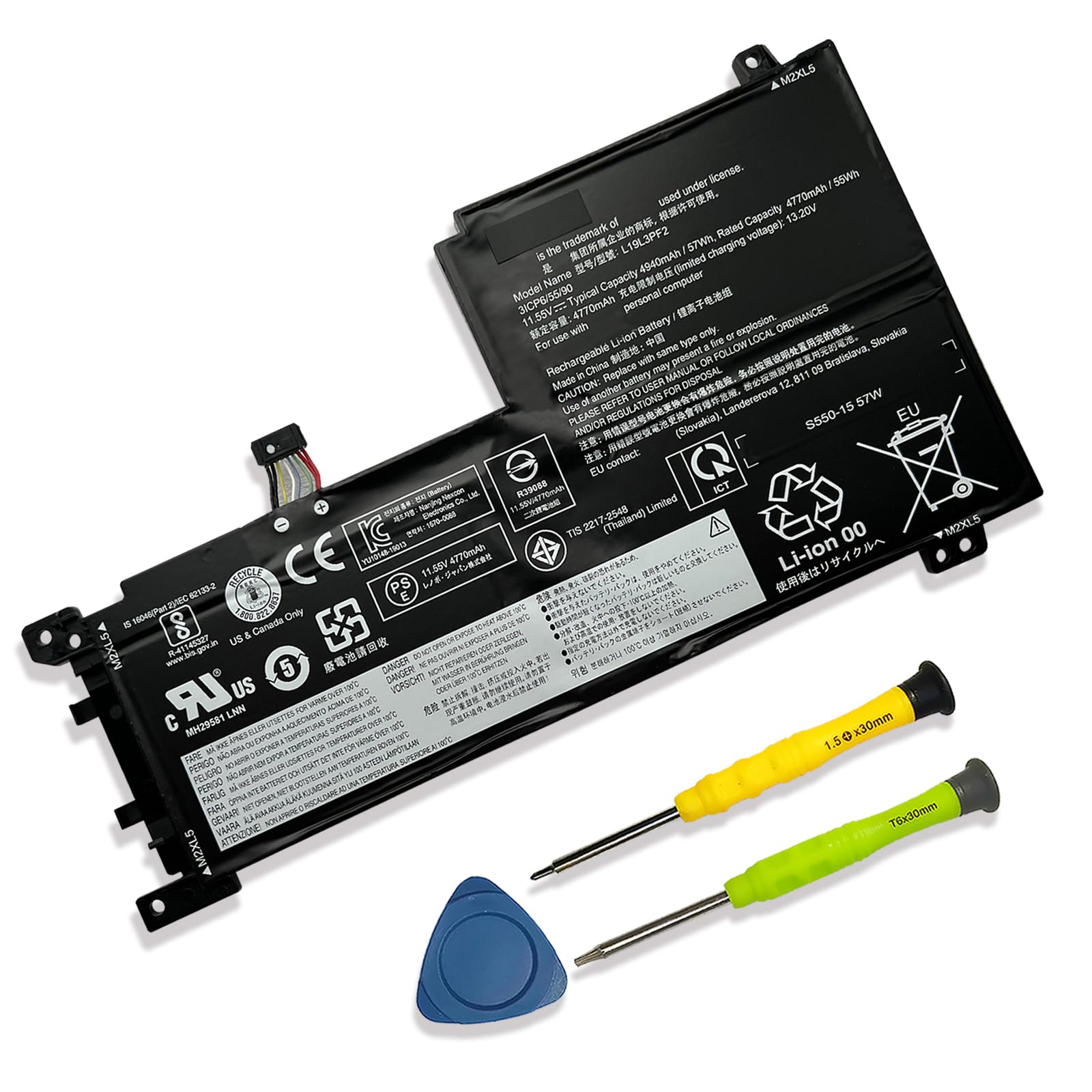 Photo 1 of Mobik L19L3PF2 Battery Replacement for Lenovo Ideapad 5-15IIL05 5-15ARE05 5-15ITL05 5-15ARE05 5 15IAL7 5 15ABA7 Series L19M3PF6 L19C3PF5 L19M4PF1 L19L4PF1 L19C4PF1 L19D3PF3 L19C3PF4 11.55V 57Wh