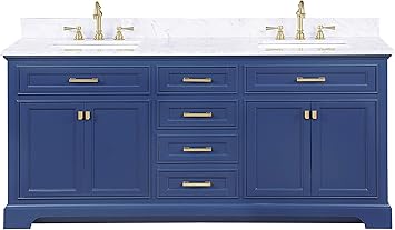 Design Element Ml 72 Blu Milano 72 Blue Bathroom Vanity With