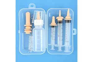 Leoihmaoel Kitten Puppy Nursing Bottle Set with Nipples, BPA Free Formula Dispenser, Feeding Syringe for Newborn Baby Animals