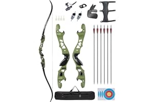 TOPARCHERY Metal Takedown Recurve Bow ，ILF Bow and Arrow Set 62" Recurve Hunting Bow for Outdoor Training Practice Right Hand