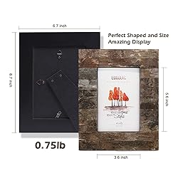 Eosglac Rustic 4x6 Wooden Picture Frame, Handmade