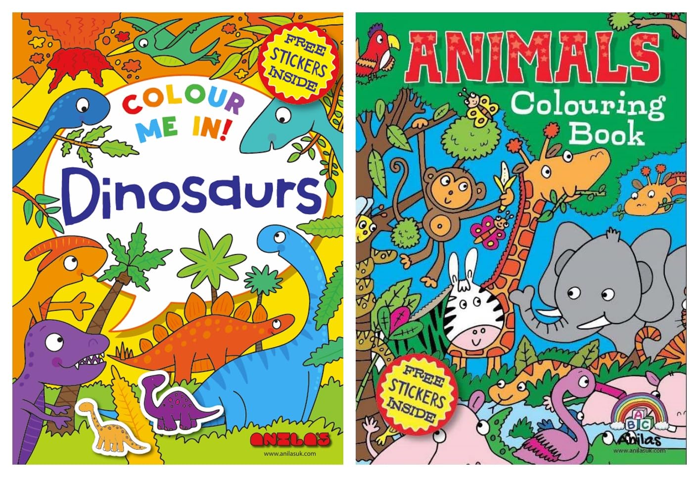 Anila's - My Big Dinosaur & Animals Colouring Books - Set of 2