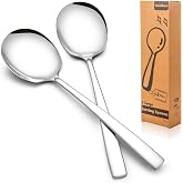 Extra Large Serving Spoons Set of 2-Piece, 11.7-Inch Silver Serving Spoon 18/8 Stainless Steel Serving Utensils for Buffet, Parties, Catering, Banquet - Dishwasher Safe (2-Pack, Silver)