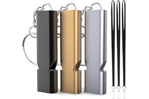 PRETWAD Emergency Whistles, 3-Pack Safety Survival Whistles with Lanyard Keychain, Emergency Survival Whistle Loud, Hiking Safety Whistle for Outdoor Hiking Camping Hunting Rescue Lifeguard