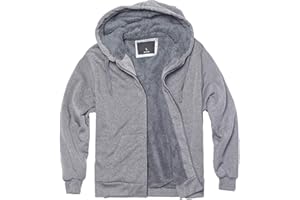 Gary Com Heavyweight Sherpa Fleece Hoodies for Men Full Zip Up Sweatshirt Long Sleeve Lined Active Jacket