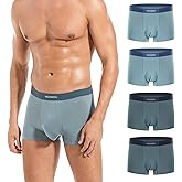 VEEAMON Men's Modal Boxer Briefs Seamless Underwear Microfiber Comfortable Soft 4-Pack With Gift Box