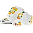 Studio Nova Oranges 12 Piece Dinnerware Set, Service for 4, White