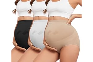 Y25D Maternity Underwear Seamless High Waisted Maternity Panties Over Bump Pregnancy Belly Support