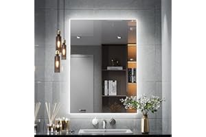 TETOTE Backlit Mirror for Bathroom, 20x28 Inch Vanity Mirror with Light, LED Anti-Fog Bathroom Mirrors, Modern Dimmable, CRI90+, Waterproof Lighted Mirror, Horizontal/Vertical Wall Mirror