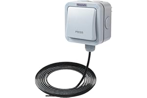 Haupowfo Universal IP66 Waterproof Hard Wired Exit Wall Push Button Momentary Switch with 16Ft Cable for Gate Opener, Garage Door Opener, Magnetic Lock and Door Access Control System, Surface Mounted