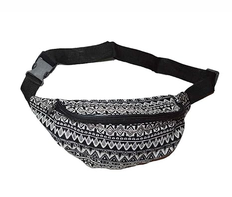 KGM Gürteltasche mit tollem, geometrischen Muster, Schwarz