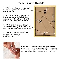 JCJMY 6x10 Picture Frame Gold for Wall Hanging or