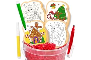 OMCOOKIE Christmas Cookie Decorating Kit Gift For Kids | 4 Jumbo Cookies + 3 Edible Markers | Holiday Coloring Activity