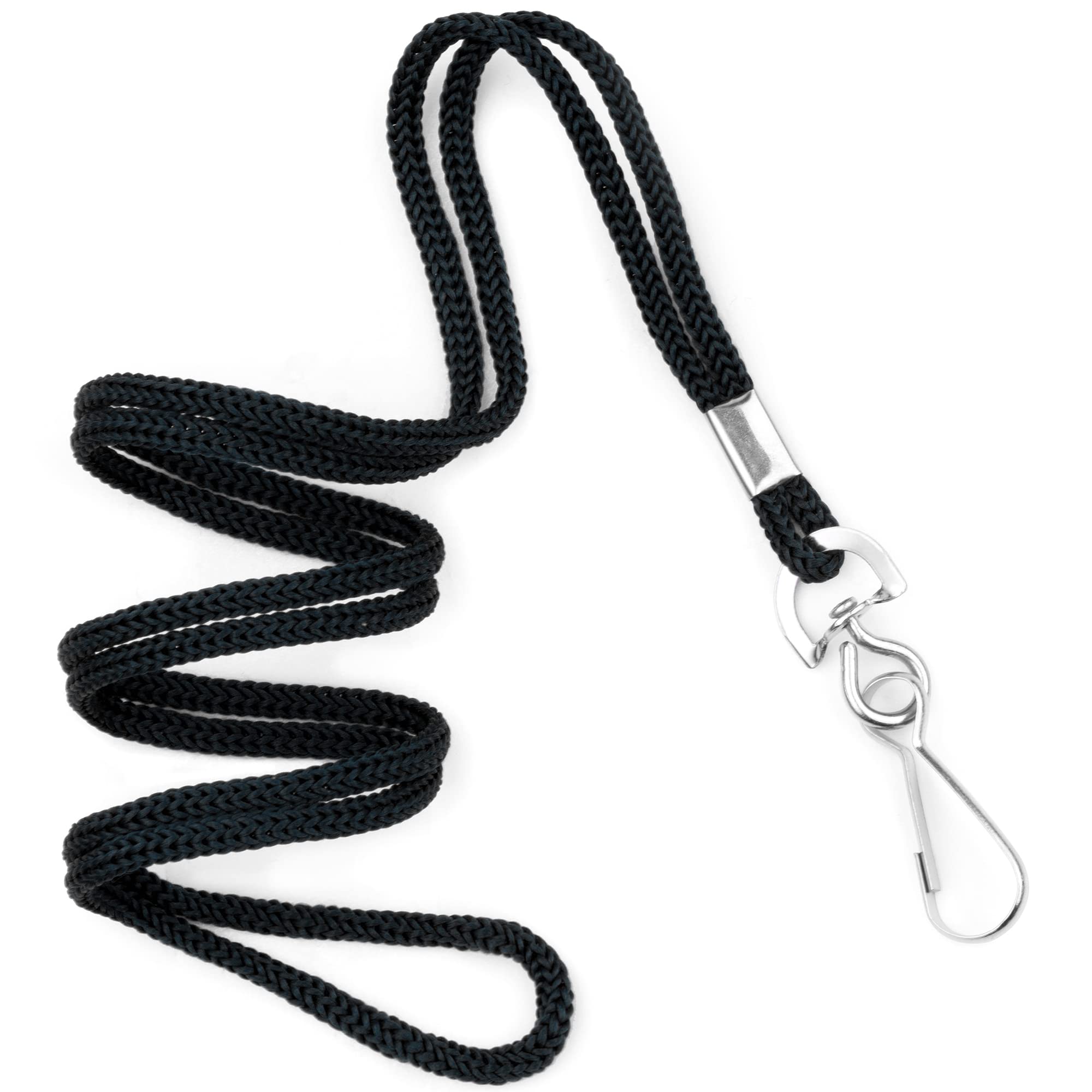 Photo 1 of Mifflin-USA Lanyard (Black, 36 Inch, 10 Pack), ID Badge Lanyards, Round Woven Lanyards with J-Hook