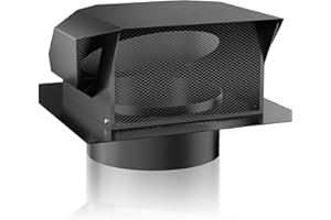 [Upgrade Airflow] Hon&Guan Removable Roof Vent Cover, 6 Inch Roof Vents for Houses, 6'' Exhaust Vent Wall Vent for Ventilation System-with Damper and Two New Small Vents,Galvanized Steel