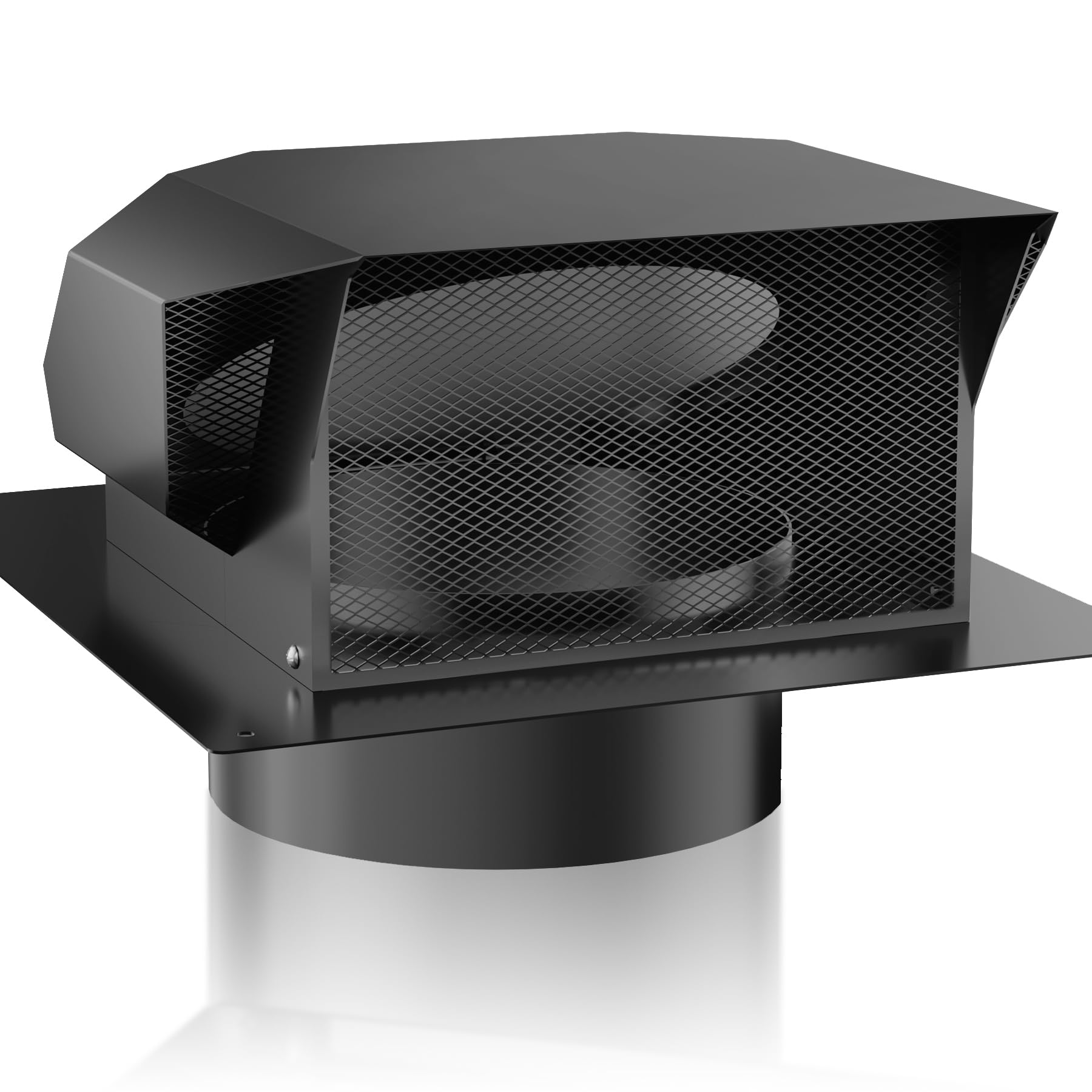 Photo 1 of [Upgrade Airflow] Hon&Guan Removable Roof Vent Cover, 6 Inch Roof Vents for Houses, 6'' Exhaust Vent Wall Vent for Ventilation System-with Damper and Two New Small Vents,Galvanized Steel