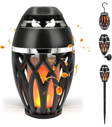 Dikaou Led Flame Bluetooth Speaker 2-Pack Outdoor TWS LED Flame Speaker ...