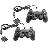 Controller for PS2 Playstation 2 Wired (Black) - 2 Pack