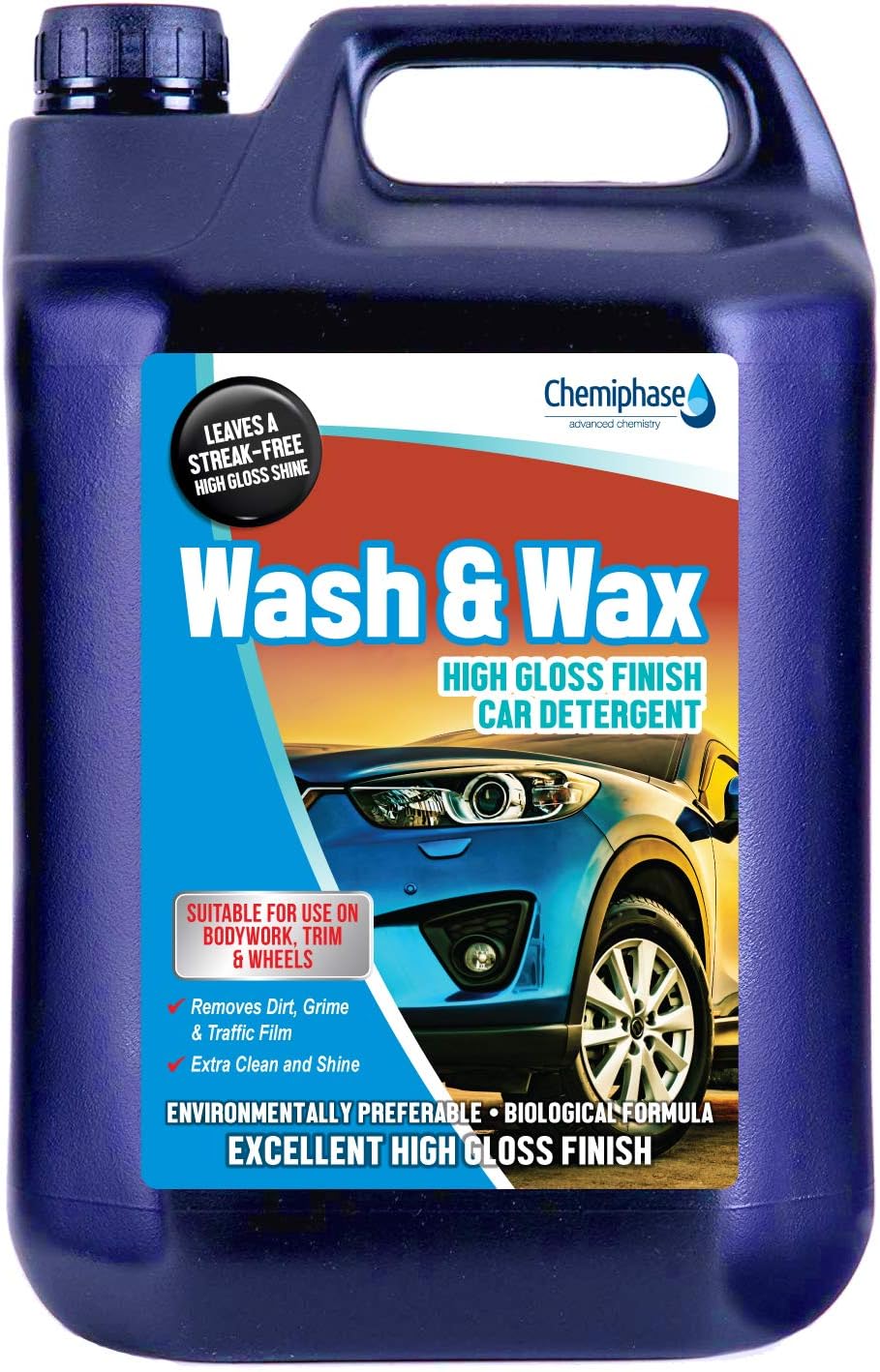 Chemiphase Wash & Wax High Gloss Finish Car Wash Shampoo 5 Litres