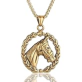 BREGO Men’s Horse Head Pendant Necklace
