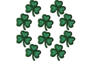 Laughing Lizards Small Shamrock Patches (10-Pack) Three Leaf Clover St. Patrick's Day Iron On Appliques for Clothing, Uniforms, Hats, Backpacks, Jackets, Pants, Accessories, Etc