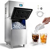 VEVOR Commercial Ice Maker Machine, 360LBS/24H Ice-Making Machine with 250LBS Large Storage Bin, Auto Self-Cleaning Ice Maker with Touchscreen for Bar Cafe Restaurant Business Commercial
