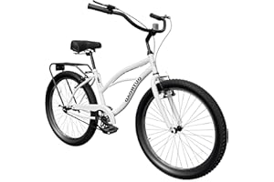 Betterland Beach Cruiser Bike, 24/26 inch Commuter Bicycle for Adult Men and Women, Comfortable City Bikes with Rear Rack or Basket