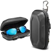 Spigen Life Hard Shell Sunglasses Case with Carabiner and 2-Way Belt Strap | Included Bottle Opener, Cleaning Cloth I For Hiking, Travel, Daily Use I Universal Fit for Meta, Ray-Ban, Oakley, Sunglasses