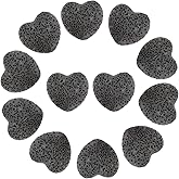 PONABEADIY 1 Box 24PCS Grey Love Heart Shaped Lava Rock Beads Natural Volcanic Stone Essential Oil Diffuser Chakra Gemstone Valentine Day Bead for Jewelry Making Bracelets Necklaces DIY Craft Supply