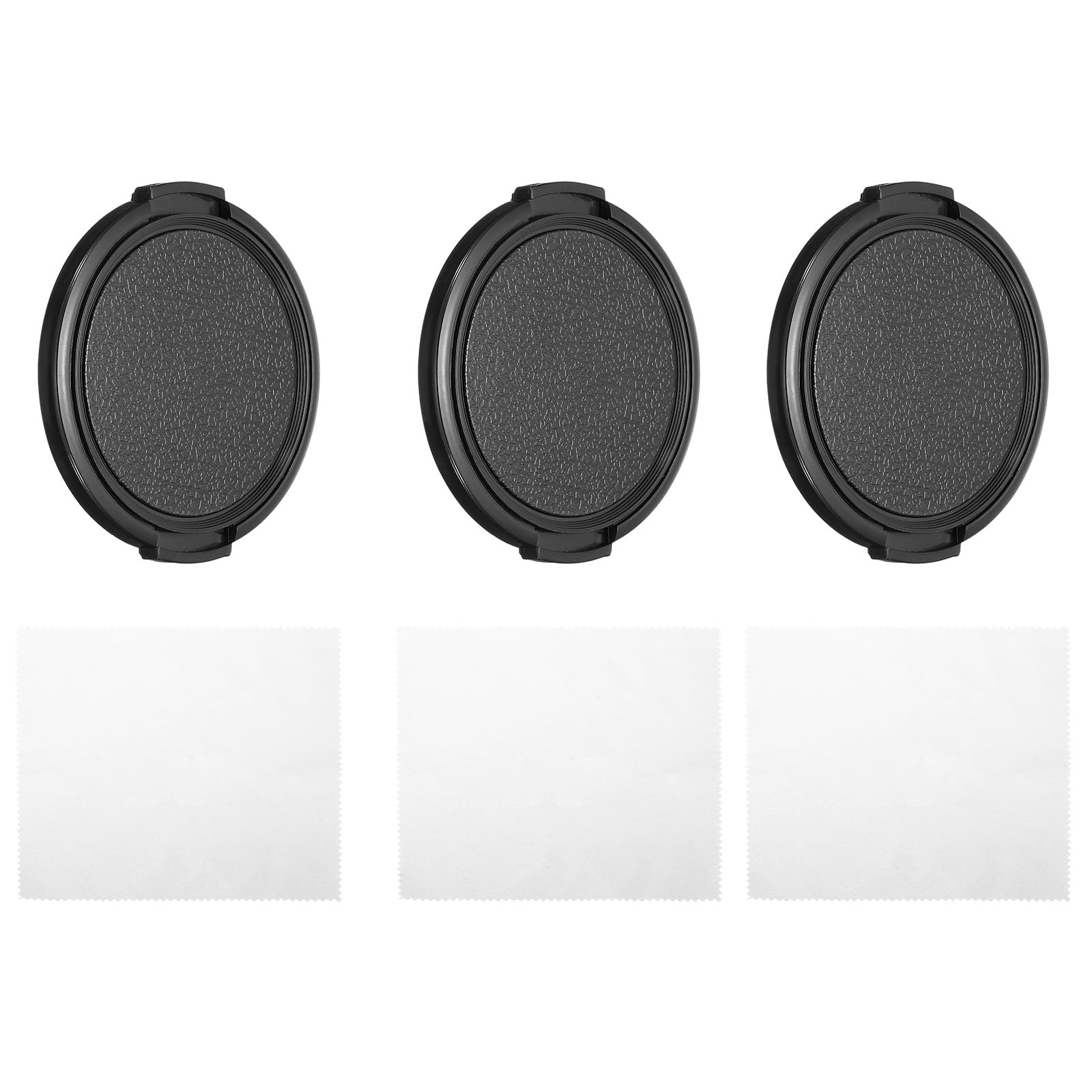 PATIKIL 58mm Lens Cap, 3 Pack Sides Pinch Snap Camera Lens Cover for Front Lens with Cloth, Suitable for 58mm Thread Universal DSLR Lenses for Nikon, for Fujifilm, for Pentax, for Leica
