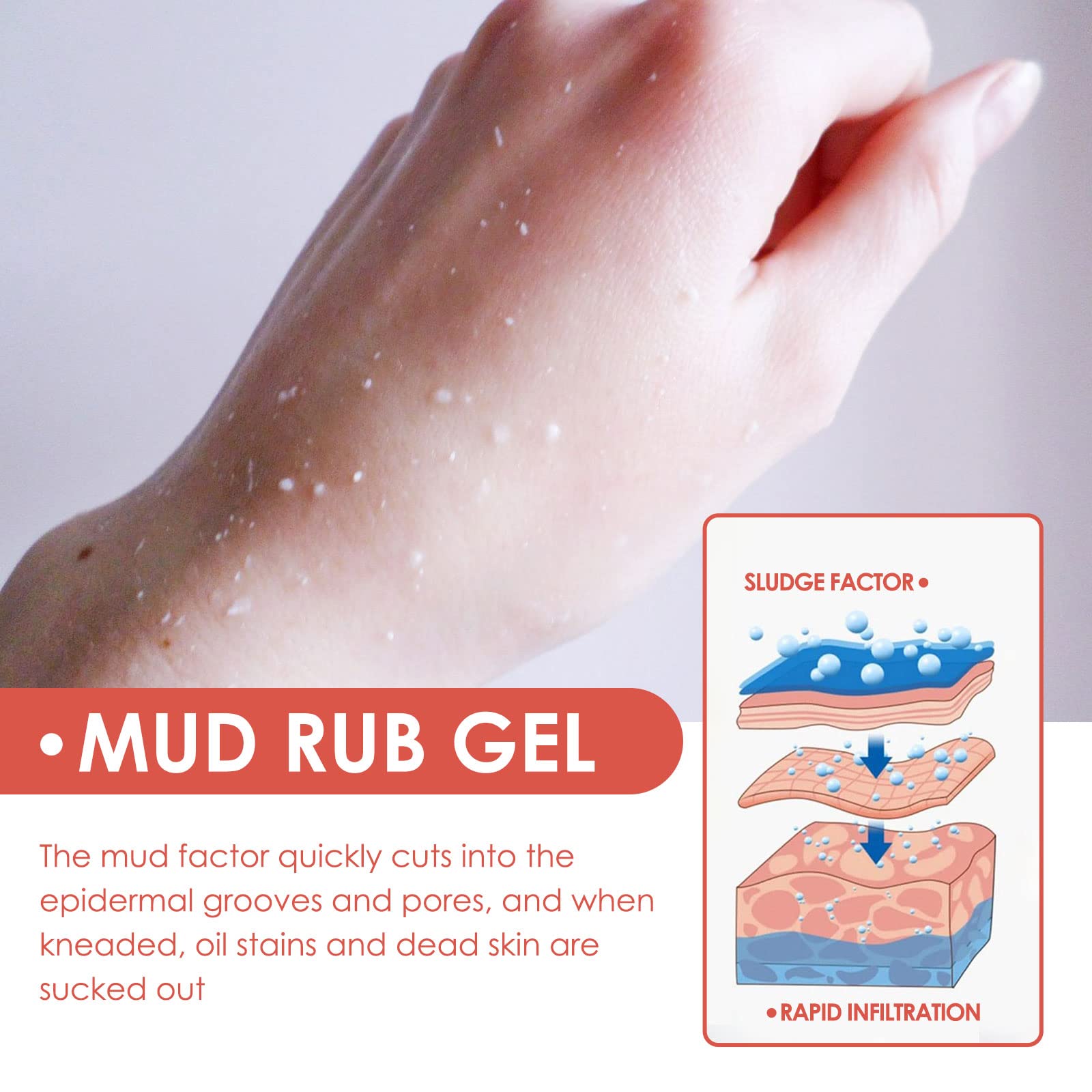 Rubbing Mud, Mud Rub Gel,Mud Scrub Cream, Mud Rubbing Artifact, Rubbing Mud Cream Gel, Skin Cleansing Gel Mud Rub, Mud Scrub Cream Exfoliating, Exfoliator Body Scrub (peach/1PC/350ML)