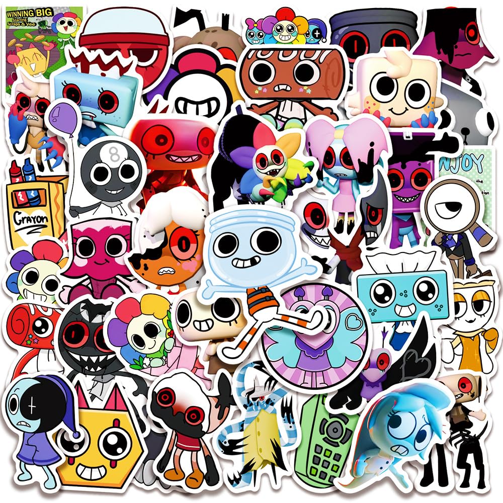 100pcs Dandys Gartoon World Stickers Pack – Waterproof Vinyl Aesthetic Decals for Laptop, Water Bottle, Journal, Phone Case, Scrapbook | Cute Cartoon Sticker Gifts for Kids, Teens & Adults