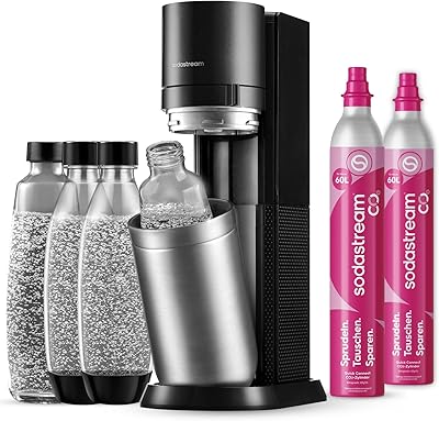 SodaStream Wassersprudler DUO mit 2x Quick-Connect CO2-Zylinder| inkl. 2x 1L Glasflasche und 2x 1L FUSE Kunststoffflasche (spülmaschinengeeignet) |