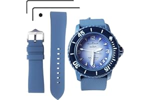 Ocdin 22 MM Watch Strap Replacement for Blancpain X Swatch with Hex Spanner Quick Release Silicone Watch Band Compatible with Bioceramic SCUBA Fifty Fathoms