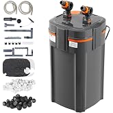 VEVOR Aquarium Filter 317GPH, 4-Stage Canister Filter 75-100 Gallon, Ultra-Quiet Internal Aquarium Filter with UV Protection, Submersible Power Filter with Multiple Function for Fish Tanks, 12W