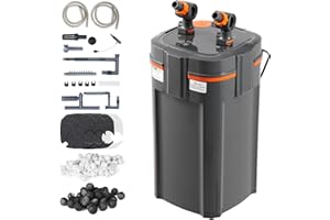 VEVOR Aquarium Filter 317GPH, 4-Stage Canister Filter 75-100 Gallon, Ultra-Quiet Internal Aquarium Filter with UV Protection, Submersible Power Filter with Multiple Function for Fish Tanks, 12W