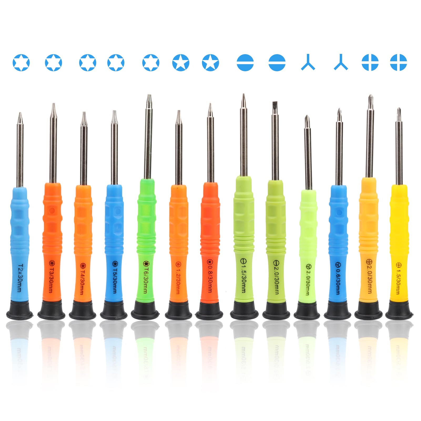 13Pcs Magnetic Mini Screwdriver Set Tiny Spectacle Watch Repair Screw Drivers Small Star Flat Head Screwdrivers Little Cracker Precision Screwdriver for Eye Glasses Phone Toys Jewellers Tools