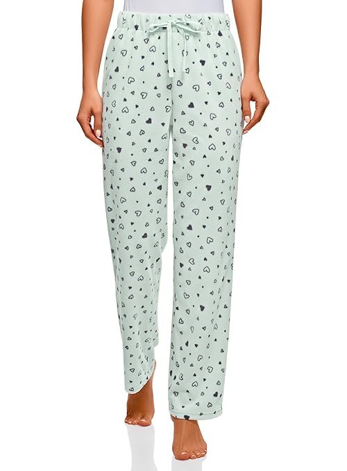oodji Ultra Women's Fleece Lounge Pants with Print Amazon.co.uk Clothing