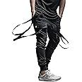 XYXIONGMAO Men's Futuristic Clothing Cargo Joggers Baggy Pants Gothic Techwear Streetwear Hip Hop Pants Cargo Pants for Men