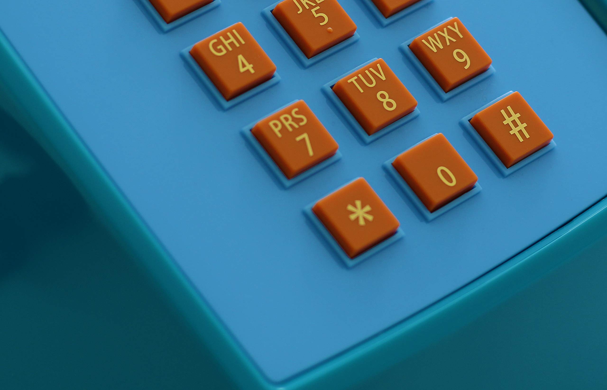 Opis PushMeFon Cable: The Landline Phone for Home in Retro Style - Non Electric Vintage Push Button Telephone for Landline Connections in Light Blue