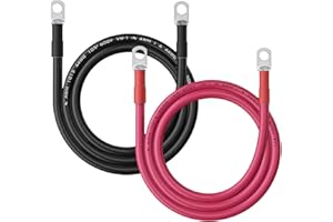 MYGATTI 4AWG Battery Cable with 3/8" Terminals, 4 Gauge Pure Copper Inverter & Welding Wire with 3/8 inch Lugs Both Ends, Power Inverter Wire Set for Automotive, Solar, Marine, RV(Red + Black, Each 1FT)