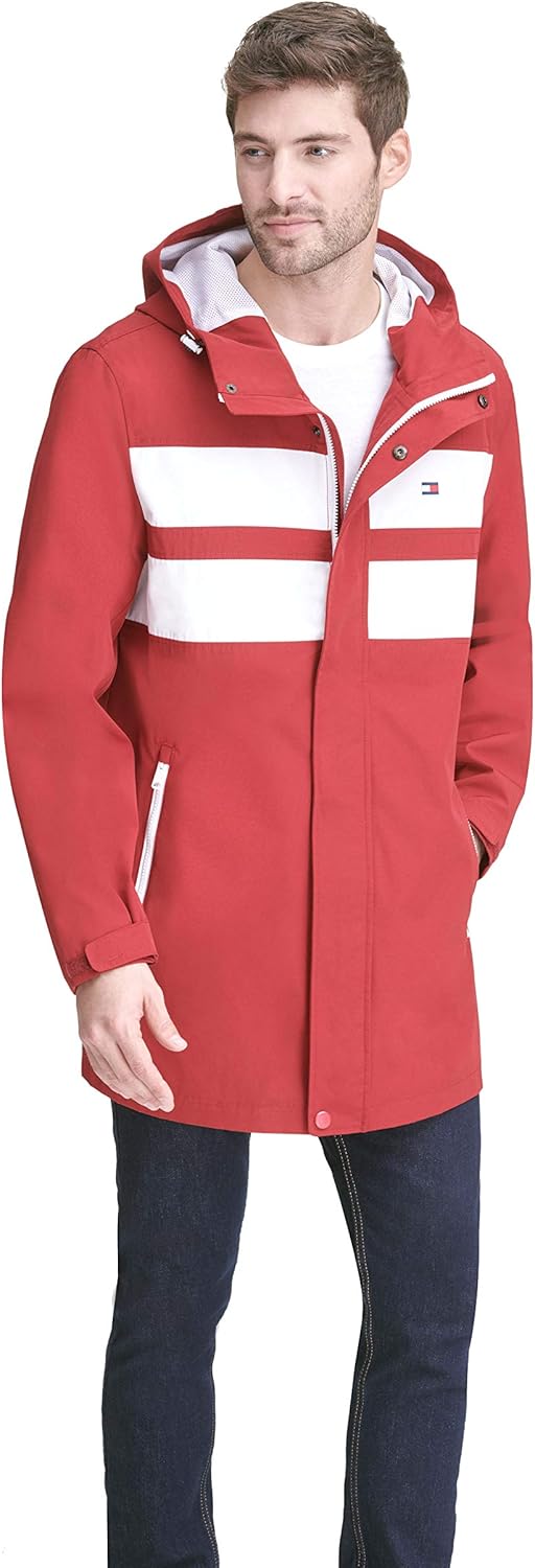 tommy hilfiger red rain jacket