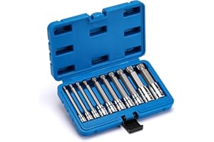 AIRTOON 10PCS Triple Square Spline Bit Socket Set, Extra Long 4'' Length, M4-M18, S2 and Cr-V Steel, Spline Tip Bit Socket Se