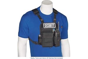 HOLSTERGUY RCH-601P Universal Radio Chest Harness Shoulder Radio Holster Chest Pack with Adjustable Radio Holster Pouch Holds a Radio up to 8 inches Tall RCH-601 Made in USA