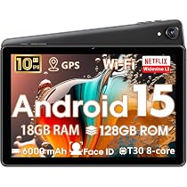 Tablette Android Tablet 10 Inch, Android 15 Tablet 18GB RAM 128GB