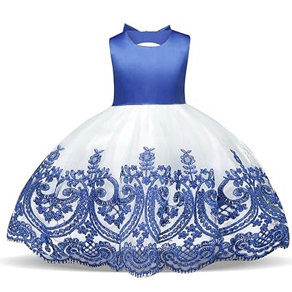 WUSIKY Baby Giels Kleid, Kind Mädchen Spitze Bowknot Prinzessin Hochzeit Leistung Formal Tutu Kleid Kleidung Minikleid Sommer
