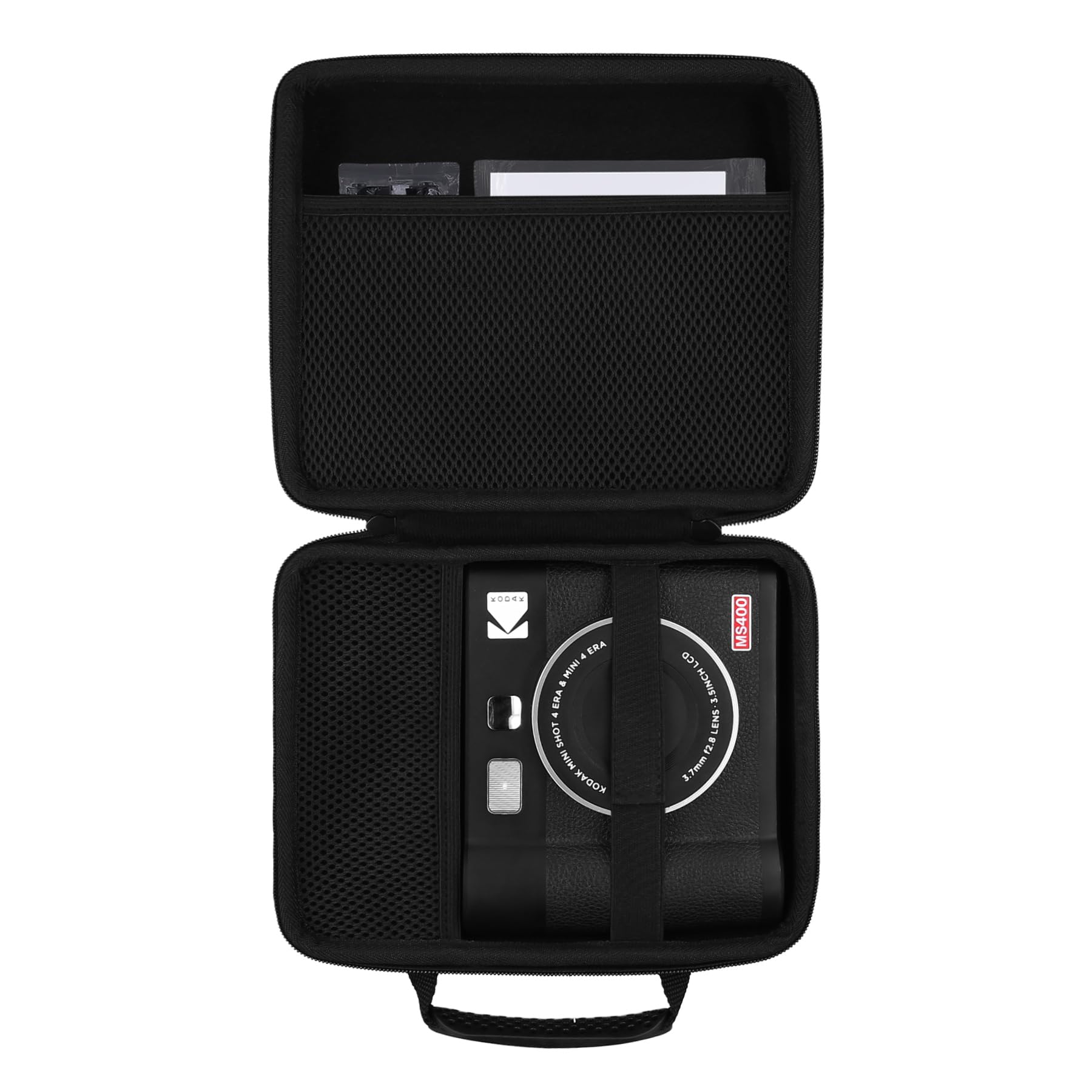 Khanka Kodak Mini Shot 4 ERA 4PASS 2-in-1 Instant Camera and Photo Printer Hard Travel Protective Carrying Case with Shoulder Strap, Case Only,Black,Black Zipper