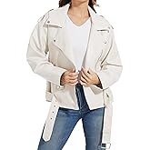 Fahsyee Faux Leather Jackets for Women, Black Motorcycle Moto Biker PU Outwear Coat