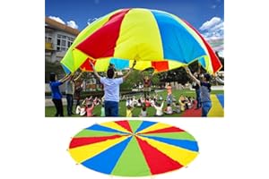 1.8m Jump Sack, Kids Play Parachute Sport Activity Small Parachute for Rainbow Umbrella Kids Game Accessory
