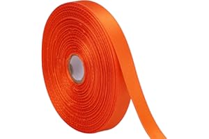 Nsilu Ribbon for Gift Wrapping 50 Yards Perfect Wedding Party Wreath Sewing DIY Hair Accessories Decoration Floral Hair Balloons Other Projects (Orange, 1/2 inch)